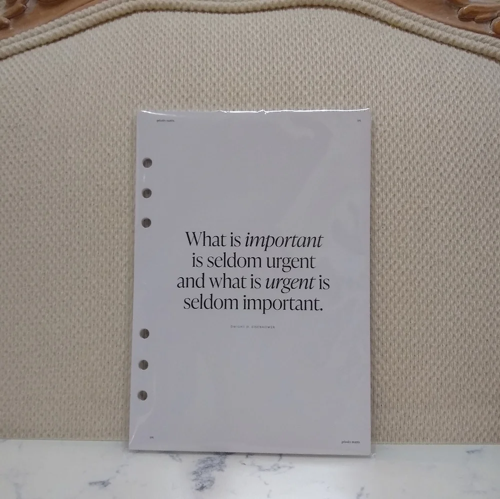 Cloth and Paper Priority Matrix Insert A5